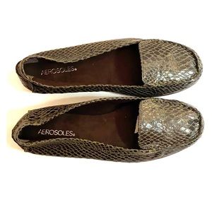 Aerosols Dark Olive Green Nu Day Snakeskin Loafers